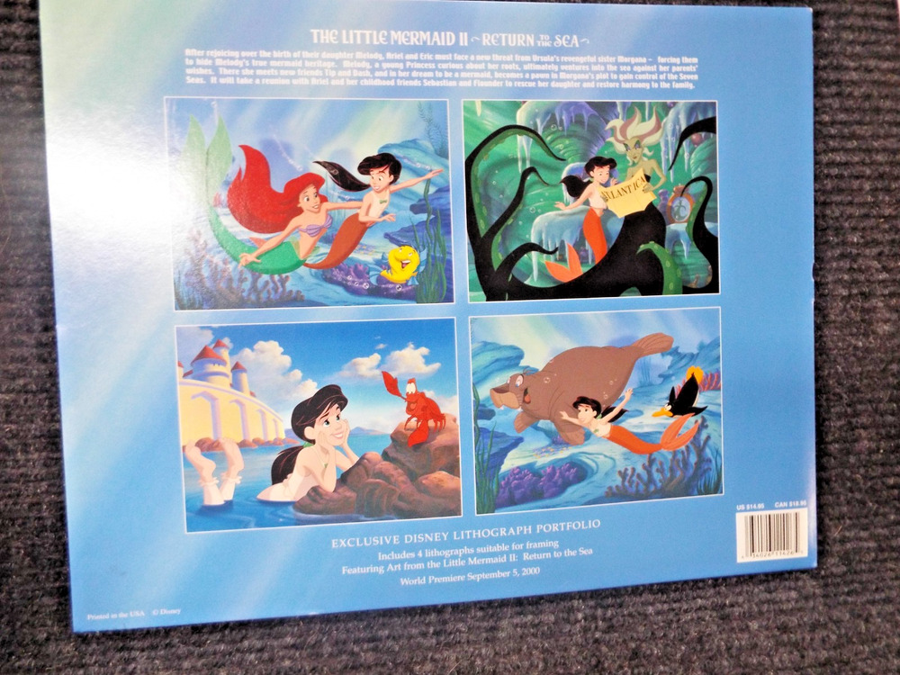 Little Mermaid II Return to The Sea Exclusive Lithograph Portfolio Set of 4